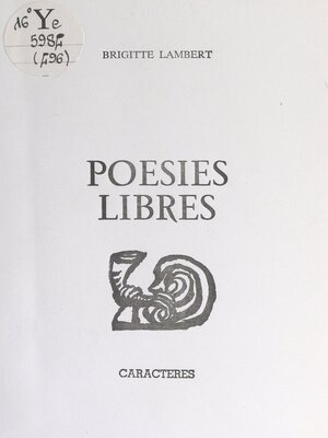 cover image of Poésies libres
